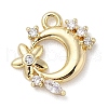 Brass with Cubic Zirconia Charms KK-Q817-06G-1