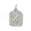 Rack Plating Brass Micro Pave Clear Cubic Zirconia Charms KK-G501-01X-P-1
