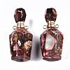 Assembled Synthetic Bronzite and Imperial Jasper Openable Perfume Bottle Pendants G-S366-058F-2