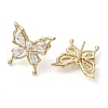 Butterfly Brass Stud Earrings EJEW-M245-07G-1