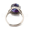 Adjustable Natural Fluorite Finger Rings RJEW-Z004-03P-4