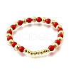 ABS Imitation Pearl Round Beads Stretch Bracelets for Women BJEW-D317-12A-G-4