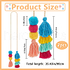 Polyester Tassel Pendant Decoration HJEW-WH20003-04B-01-3
