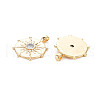 Brass Micro Pave Clear Cubic Zirconia Pendants KK-S364-031-2