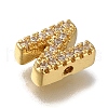 Rack Plating Brass Micro Pave Clear Cubic Zirconia Beads KK-G500-30G-N-2