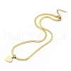 Crystal Rhinestone Heart Pendant Necklace with Herringbone Chains NJEW-I116-04G-3