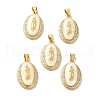 Rack Plating Brass Micro Pave Cubic Zirconia with Synthetic Opal Pendants KK-D088-12G-1