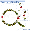 FIBLOOM 15Pcs 15 Style Round & Column & Disc Wood Beaded Stretch Bracelets Set BJEW-FI0001-26-4