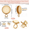 Beebeecraft 50Pcs Flat Round 304 Stainless Steel Stud Earrings Findings STAS-BBC0005-85C-2