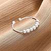 Rotatable 925 Sterling Silver Open Cuff Rings RJEW-S624-06S-1