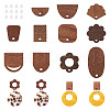 Fashewelry 22Pairs 11 Style Walnut Wood Stud Earring Findings MAK-FW0001-01-10