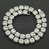 Alloy Crystal Rhinestone & Heart Glass Square Link Chain Tennis Necklaces FS-WG8A429-04-1