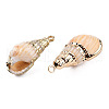 Electroplate Spiral Shell Pendants X-SSHEL-T006-12-6