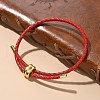 Leather Braided Cord Bracelets BJEW-G675-06G-15-8