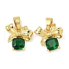 Brass Micro Pave Cubic Zirconia Pendants KK-I355-19G-2