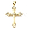 Brass Micro Pave Clear Cubic Zirconia Pendants KK-V011-63G-1
