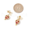 Brass Diamond Dangle Stud Earrings EJEW-MZ00465-6