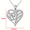 Heart & Word Brass with Crystal Rhinestone Pendant Necklaces FS-WGA6E8B-01-3