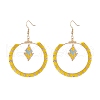 Glass Seed Braided Ring & Rhombus Dangle Earrings EJEW-MZ00050-1
