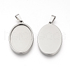 Non-Tarnish 201 Stainless Steel Pendant Cabochon Settings X-STAS-S073-08P-1