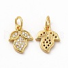 Rack Plating Brass Micro Pave Cubic Zirconia Charms ZIRC-M120-10G-1