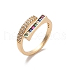 Brass Micro Pave Cubic Zirconia Rings RJEW-R146-15G-1