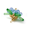 Glass with Round Shell Pearl & Acrylic Charms & Brass Seed Beads Pendants PALLOY-MZ00646-6