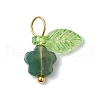 10Pcs Natural Indian Agate Flower Charms PALLOY-JF03765-08-3