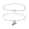 8 Styles Summer Natural Pearl & Round Glass Seed Beaded Stretch Anklets AJEW-AN00670-4