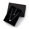 Cube Micro Pave Cubic Zirconia Pendant Necklaces & Bracelets Sets SJEW-JS01116-01-10