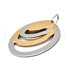 Oval 304 Stainless Steel Pendants STAS-M121-01PG-2