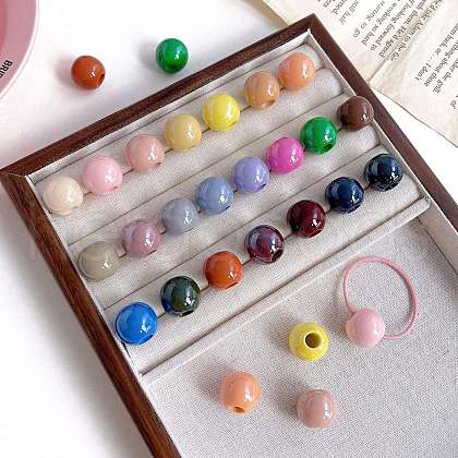 Opaque Acrylic Beads X-OACR-N138-16-1