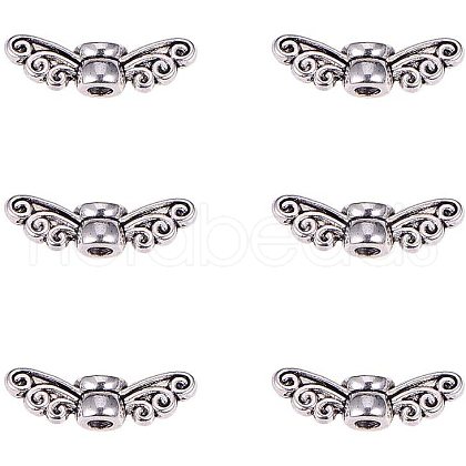 Tibetan Style Alloy Beads TIBEB-PH0004-60-LF-WH-1