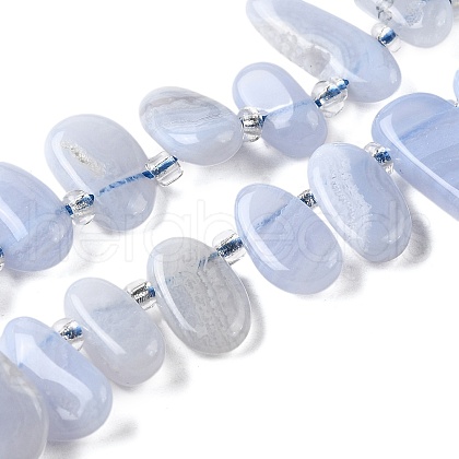 Natural Blue Lace Agate Beads Strands G-J403-03-1