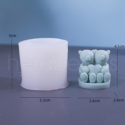 Bear DIY Food Grade Silicone Candle Molds PW-WG74044-01-1