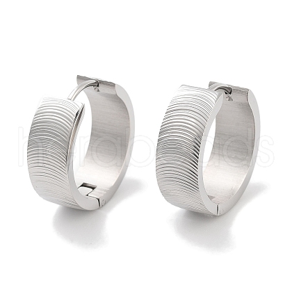 Tarnish Resistant 304 Stainless Steel Textured Huggie Hoop Earrings for Women EJEW-C096-33P-1