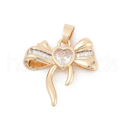Brass Micro Pave Cubic Zirconia Pendants KK-U051-03G-1