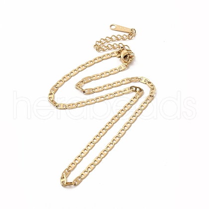 Ion Plating(IP) 304 Stainless Steel Mariner Link Chain Necklace for Women NJEW-E081-04G-1