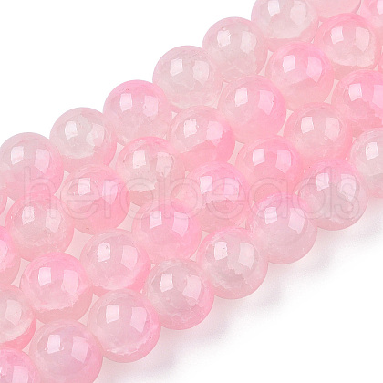 Crackle Baking Painted Imitation Jade Glass Beads Strands DGLA-YW0001-17A-1