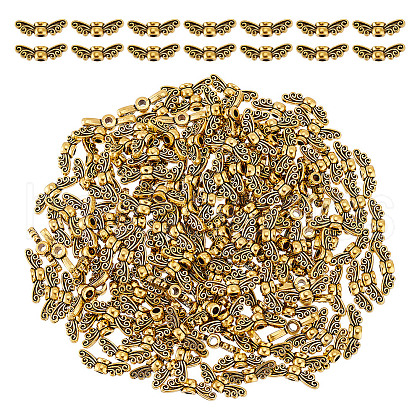 GOMAKERER 200Pcs Tibetan Style Alloy Fairy Wing Beads TIBEB-GO0001-09-1