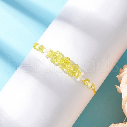 Electroplate Glass Beaded Braided Bead Bracelets BJEW-MZ00183-05-1
