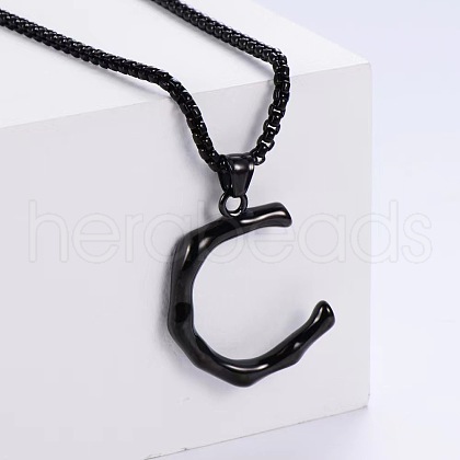 Stylish Stainless Steel Initial Pendant Necklaces SR1473-3-1