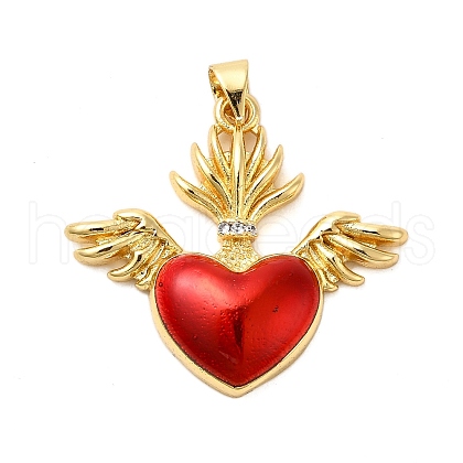 Brass Micro Pave Cubic Zirconia Pendants KK-P303-15C-G-1
