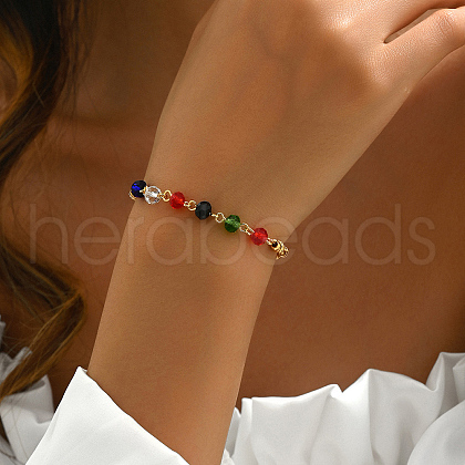 Vintage Ethnic Style Brass & Plastic Beaded Bracelets for Women's Daily Wear CM6785-1-1
