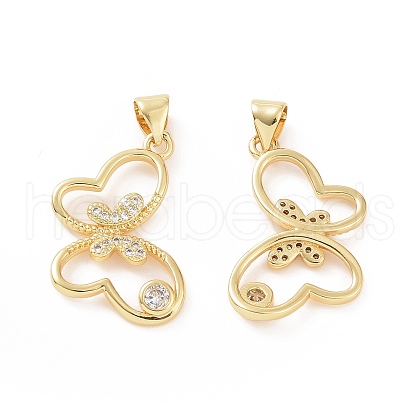 Brass Micro Pave Cubic Zirconia Pendants ZIRC-P106-12G-1