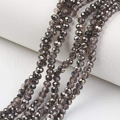 Electroplate Transparent Glass Beads Strands EGLA-A034-T4mm-P14-1