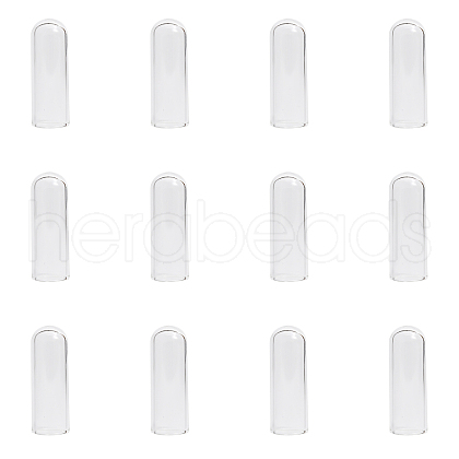 12Pcs Transparent Glass Straw Dustproof Covers AJEW-FG0002-37B-1