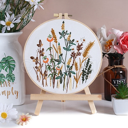 DIY Flower Pattern Embroidery Kits for Starter PW-WG6B3E0-04-1