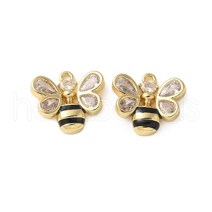 Brass Micro Pave Cubic Zirconia Pendants X-KK-P290-32G-1
