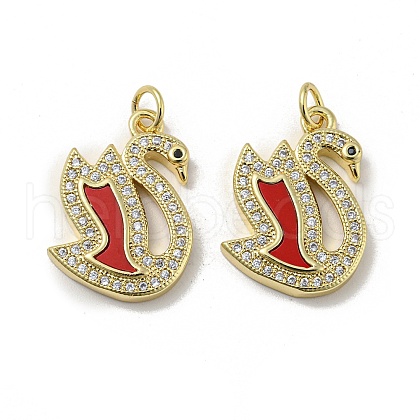 Brass Micro Pave Cubic Zirconia Pendants KK-H457-06G-02-1